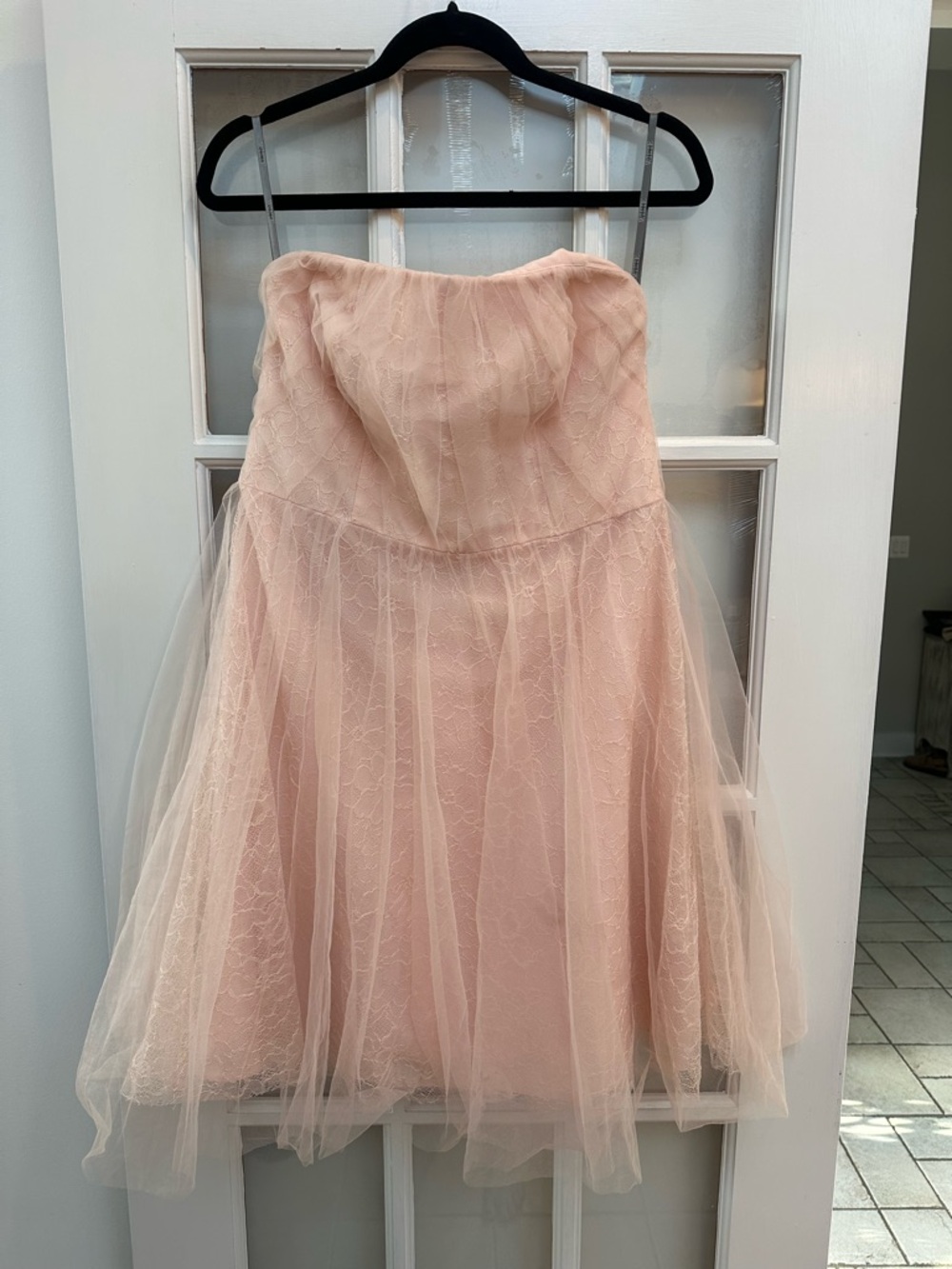 White by Vera Wang Fairy Chic Blush Pink Tulle Feminine Prom Party Dress Size 12